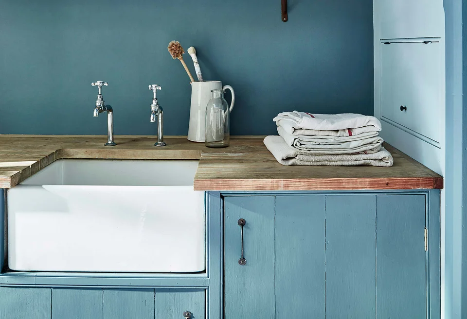 Blaue Küchengarnitur